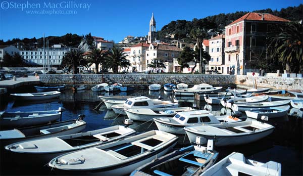 Marina in old city of Hvar of the island of Hvar, Croatia